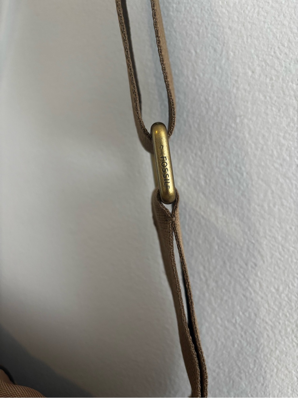 Fossil Tan Canvas Messenger Bag with Brown Leather Strap - Picture 10 of 14